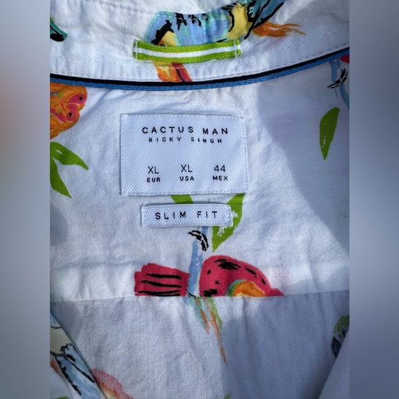 Cactus Man by Ricky Singh Slim Fit Button Down Casual Hawaiian Shirt - Men’s XL - Picture 4 of 4